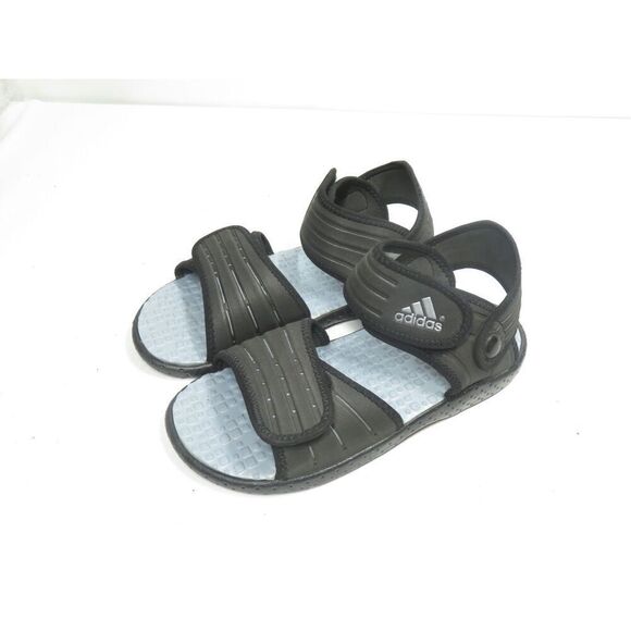 Adidas Adjustable Sport Water Sandals Boy Black Silver Size 5 - Picture 3 of 8